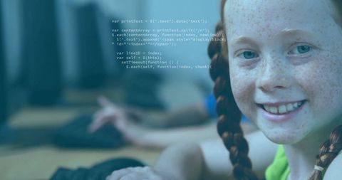 smiling child learning programming on laptop - Download Free Stock Images Pikwizard.com