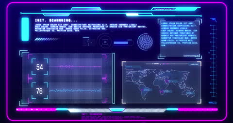 Futuristic Digital Dashboard with Data Visualization Elements