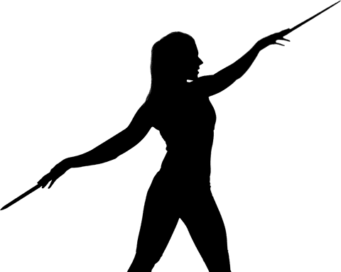 silhouette of female javelin thrower on transparent background - Download Free Stock Videos Pikwizard.com