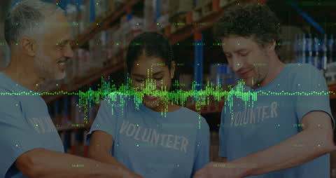 Volunteers Collaborating with Financial Overlay