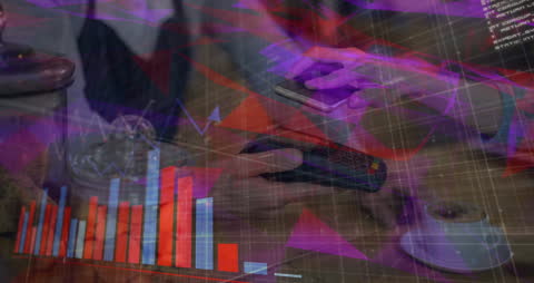 Digital Payment Illustrating Finance with Data Technology Overlay