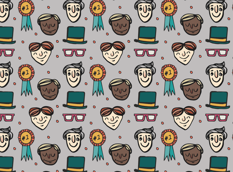 rows of faces, hats, and prizes pattern on transparent background - Download Free Stock Videos Pikwizard.com