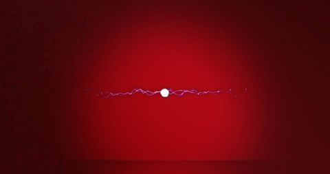 Dramatic purple light trail on red background