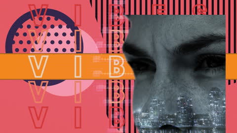 Technology Concept with Cityscape and Abstract Elements