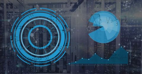 Futuristic Data Analytics with Abstract Digital Interface in Server Room - Download Free Stock Images Pikwizard.com