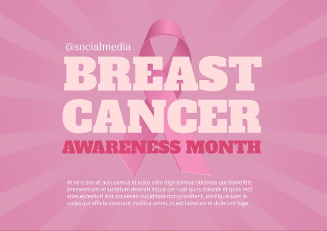 Breast Cancer Awareness Month Pink Ribbon Celebration Poster - Download Free Stock Templates Pikwizard.com