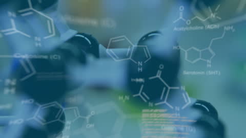 Digital Interface and Molecular Structures in Scientific Research Animation