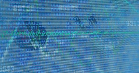 Binary Code Blended with Financial Data and Graph Illustrations - Download Free Stock Images Pikwizard.com
