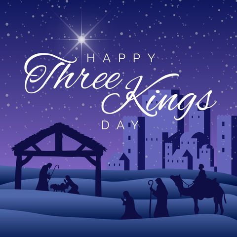 Three Kings Day Celebration Illustration with Nativity Scene - Download Free Stock Templates Pikwizard.com