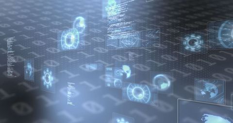 Binary Code Network with Digital Screen Data Visualizations - Download Free Stock Images Pikwizard.com
