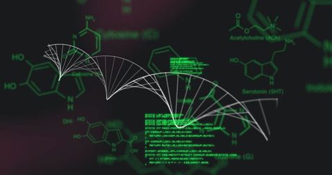abstract digital molecular structure with coding graphics overlay - Download Free Stock Images Pikwizard.com
