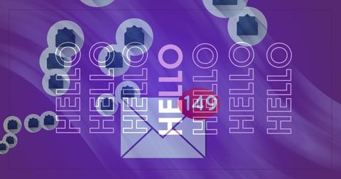Email Notification Icons on Artistic Violet Background - Download Free Stock Images Pikwizard.com