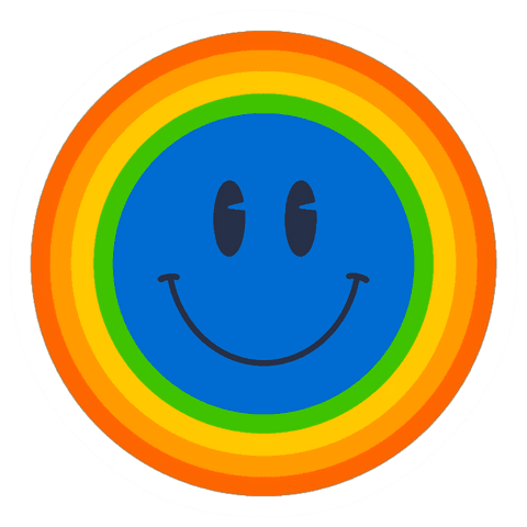 colorful smiley face with rainbow rings on transparent background - Download Free Stock Videos Pikwizard.com