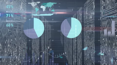 Futuristic Data Processing with Graphs on Screens in Digital Interface