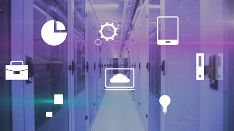 Digital Transformation Icons in Data Center