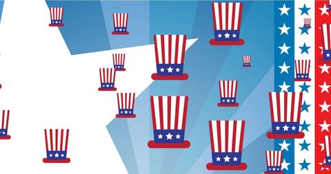 Festive Patriotic Design with American Flag Hats - Download Free Stock Images Pikwizard.com