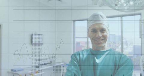 Caucasian Doctor Efficiently Analyzing Medical Financial Data