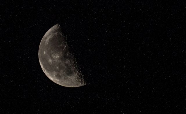 Half Moon in Starry Night Sky - Download Free Stock Photos Pikwizard.com
