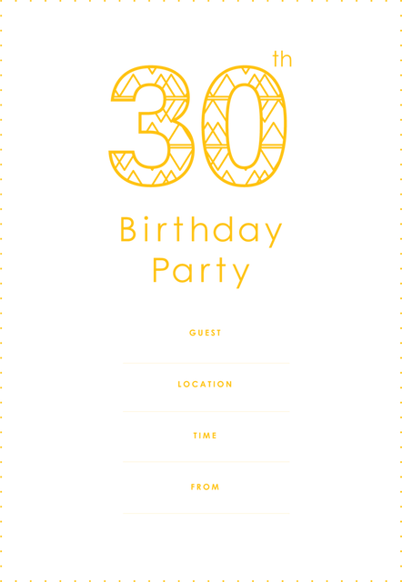 Transparent Yellow 30th Birthday Invitation Isolated Vector - Download Free Stock Videos Pikwizard.com