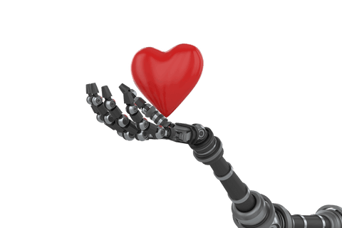 Robotic Hand Holding Transparent Heart Shape Symbol of Love and Technology - Download Free Stock Videos Pikwizard.com