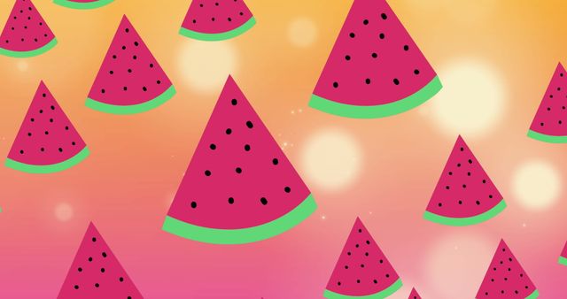 Watermelon Slices on Vibrant Summer Background Digital Art - Download Free Stock Images Pikwizard.com