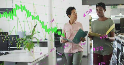 Diverse Businesspeople Analyzing Financial Data in Modern Office