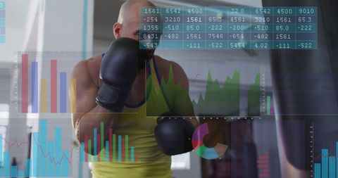 Boxer Training with Digital Performance Metrics Overlay