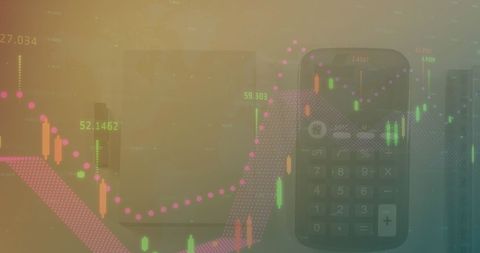 Financial Technology Data Analysis with Graph and Calculator Overlay - Download Free Stock Images Pikwizard.com