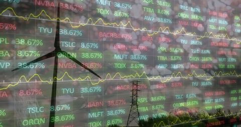 Renewable Energy and Stock Market Data Overlay Concept