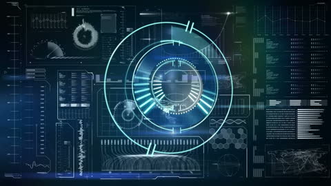 Futuristic Digital Interface with Data and Analytics Animation
