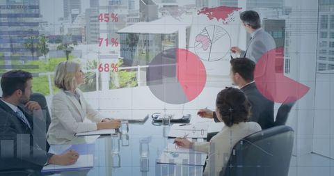 Business Analyst Presenting Sales Data with Infographic Interface - Download Free Stock Images Pikwizard.com