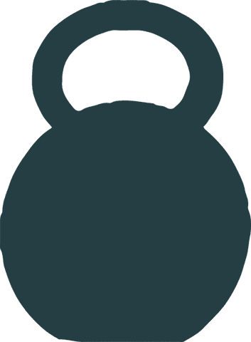 Minimal kettlebell silhouette on transparent background