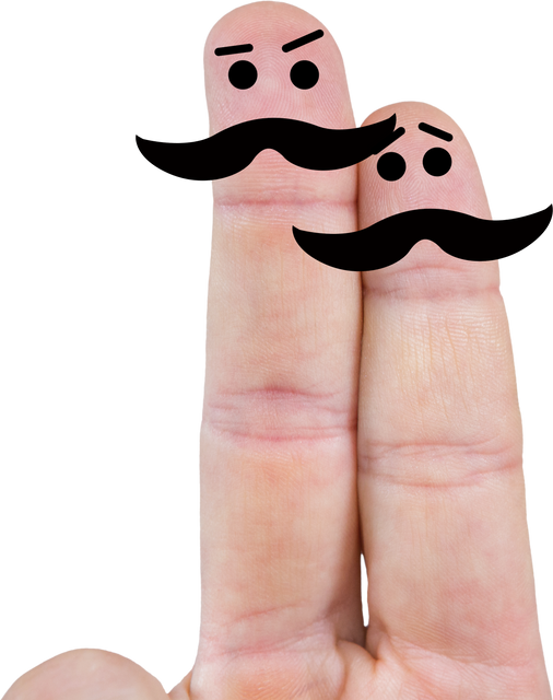 Fingers With Cartoon Faces And Mustaches On Transparent Background - Download Free Stock Videos Pikwizard.com