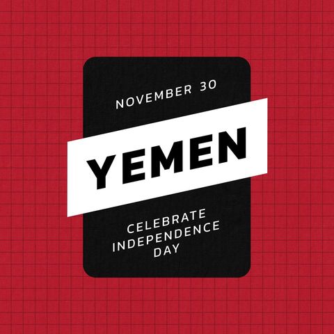Yemen Independence Day Celebration Graphic on Red Background - Download Free Stock Templates Pikwizard.com