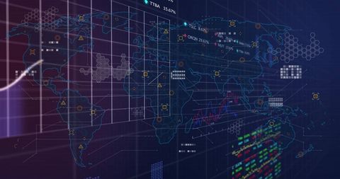 Global Data Visualization with Digital World Map and Analytical Graphs - Download Free Stock Images Pikwizard.com