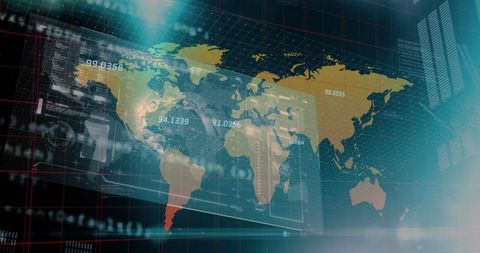 Digital World Map with Data Analytics Interface Overlay - Download Free Stock Images Pikwizard.com