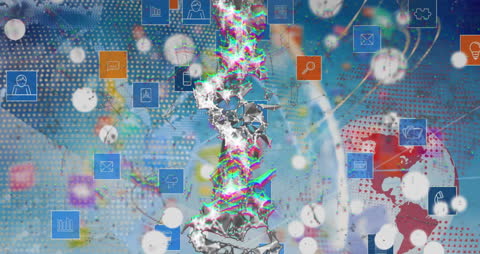 Futuristic Digital Technology Globe with DNA Sequence