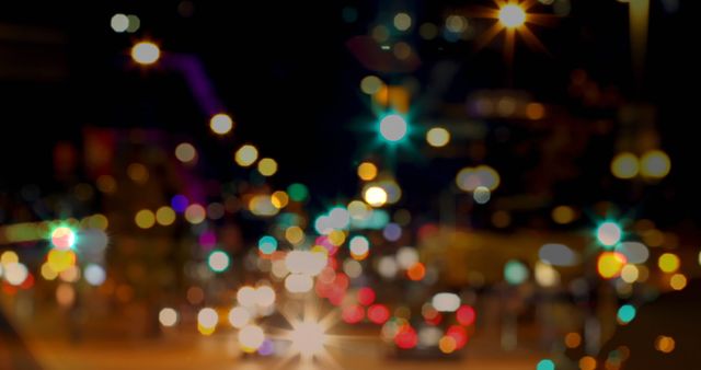 Abstract City Lights and Traffic at Night - Download Free Stock Images Pikwizard.com