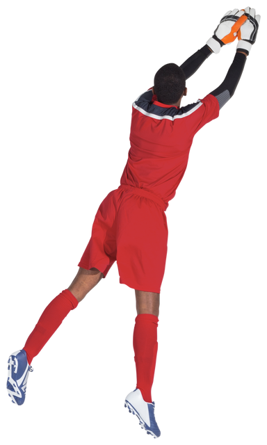 Transparent Goalkeeper in Red Makings Dynamic Jump Save - Download Free Stock Videos Pikwizard.com