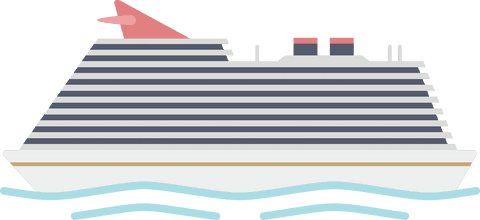 Passenger Ship Digital Illustration On Transparent Background