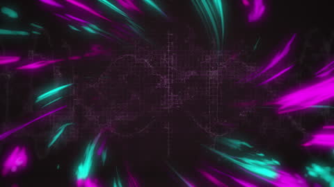 Futuristic DNA Strand with Neon Light Trails Animation