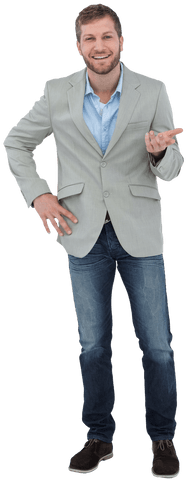 Smiling Man in Casual Suit Making Positive Gesture Transparent Background - Download Free Stock Videos Pikwizard.com
