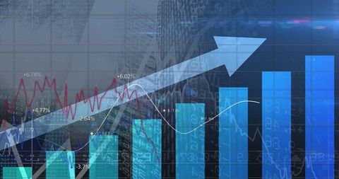 Financial Growth Trends with Dynamic Statistical Charts - Download Free Stock Images Pikwizard.com