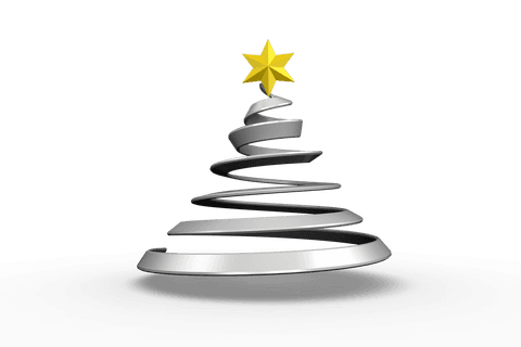 modern spiral christmas tree with star on transparent background - Download Free Stock Videos Pikwizard.com