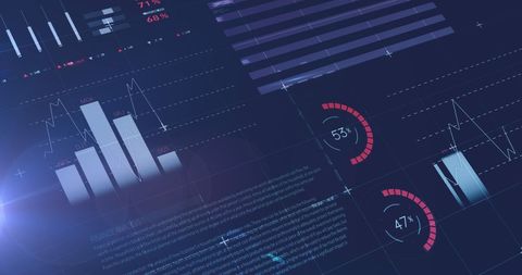 Statistical Data Processing and Analysis on Blue Background - Download Free Stock Images Pikwizard.com