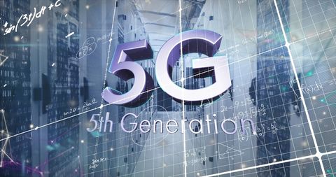 5G Technology Poster with Mathematical Equations in Server Room - Download Free Stock Images Pikwizard.com
