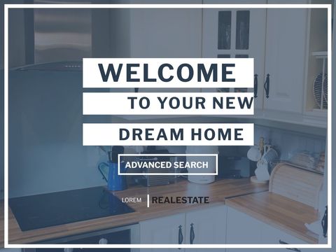 Modern Kitchen Welcome Sign for Real Estate Promotion - Download Free Stock Templates Pikwizard.com