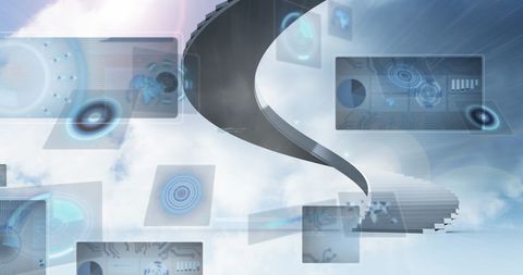 Digital Interface and Data Processing with Abstract Elements - Download Free Stock Images Pikwizard.com