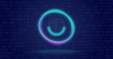 Neon Circle Over Binary Code Digital Interface Concept - Download Free Stock Images Pikwizard.com