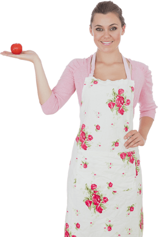 smiling woman holding tomato in hand transparency - Download Free Stock Videos Pikwizard.com